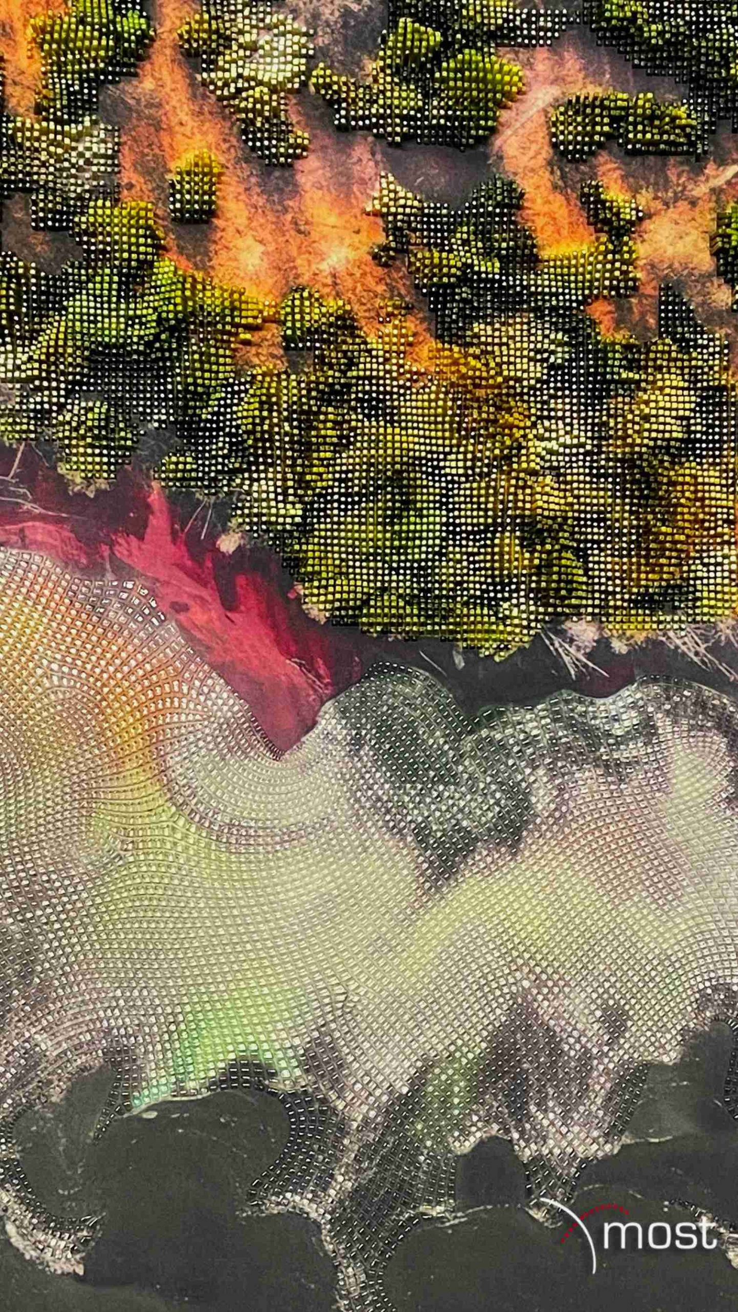 stampa su licra con spike a vari rilievi a colori